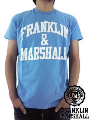 フランクリンアンドマーシャル S/S Tシャツ ジャージー ラウンド ネック ショート マウイ ブルー Franklin＆Marshall S/S Jersey Round Neck Maui Blue
