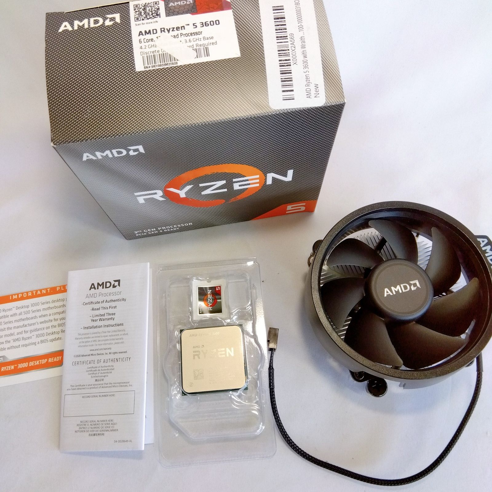AMD Ryzen 5 3600 with Wraith Stealth cooler 3.6GHz 6コア / 12