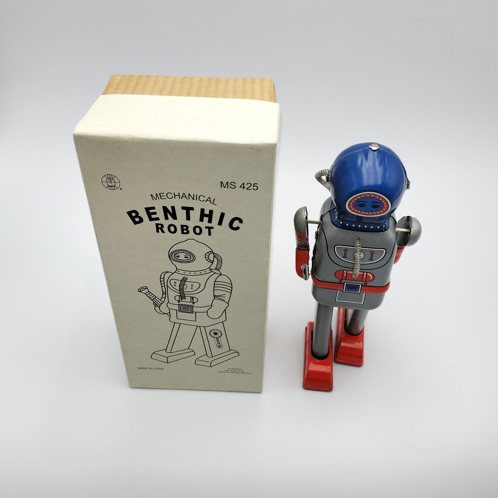 ゼンマイ式ロボット 2体 ブリキ製 22cm おもちゃ 昭和レトロ