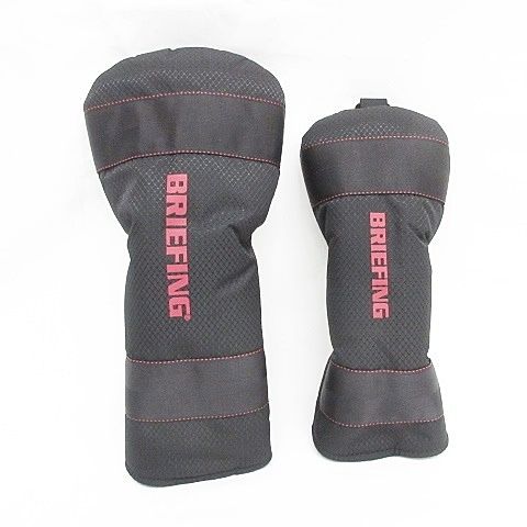 ブリーフィング BRIEFING ゴルフ ヘッドカバー 2点セット ドライバー フェアウェイウッド DR FW ブラック レッド 黒 赤