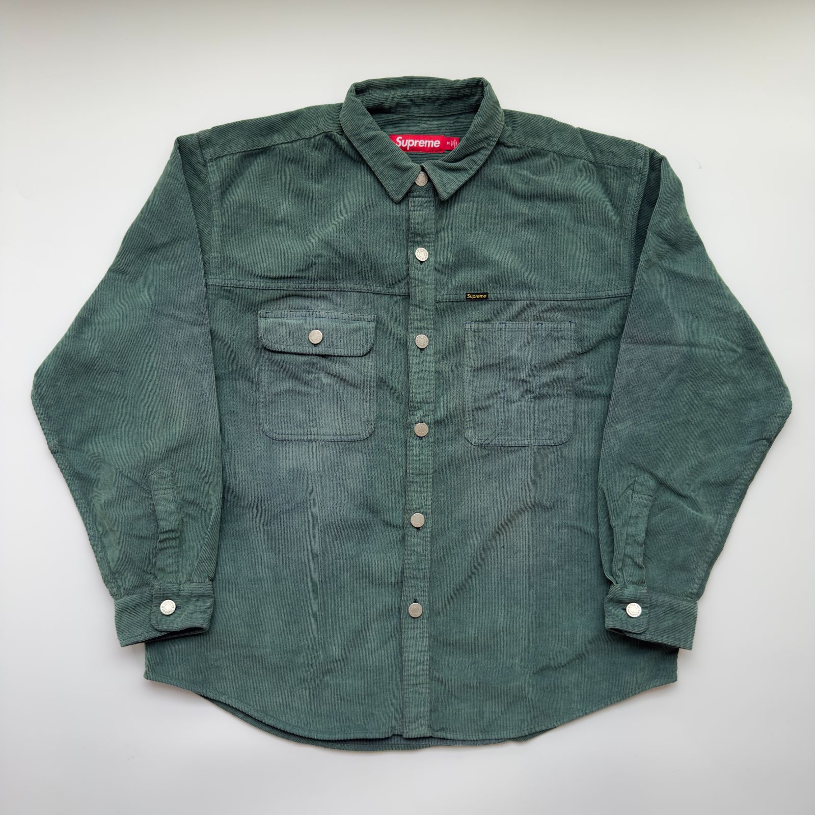 Supreme シュプリーム Washed Corduroy Shirt ウォッシュ加工 コーデュロイ ワークシャツ サイズM 古着