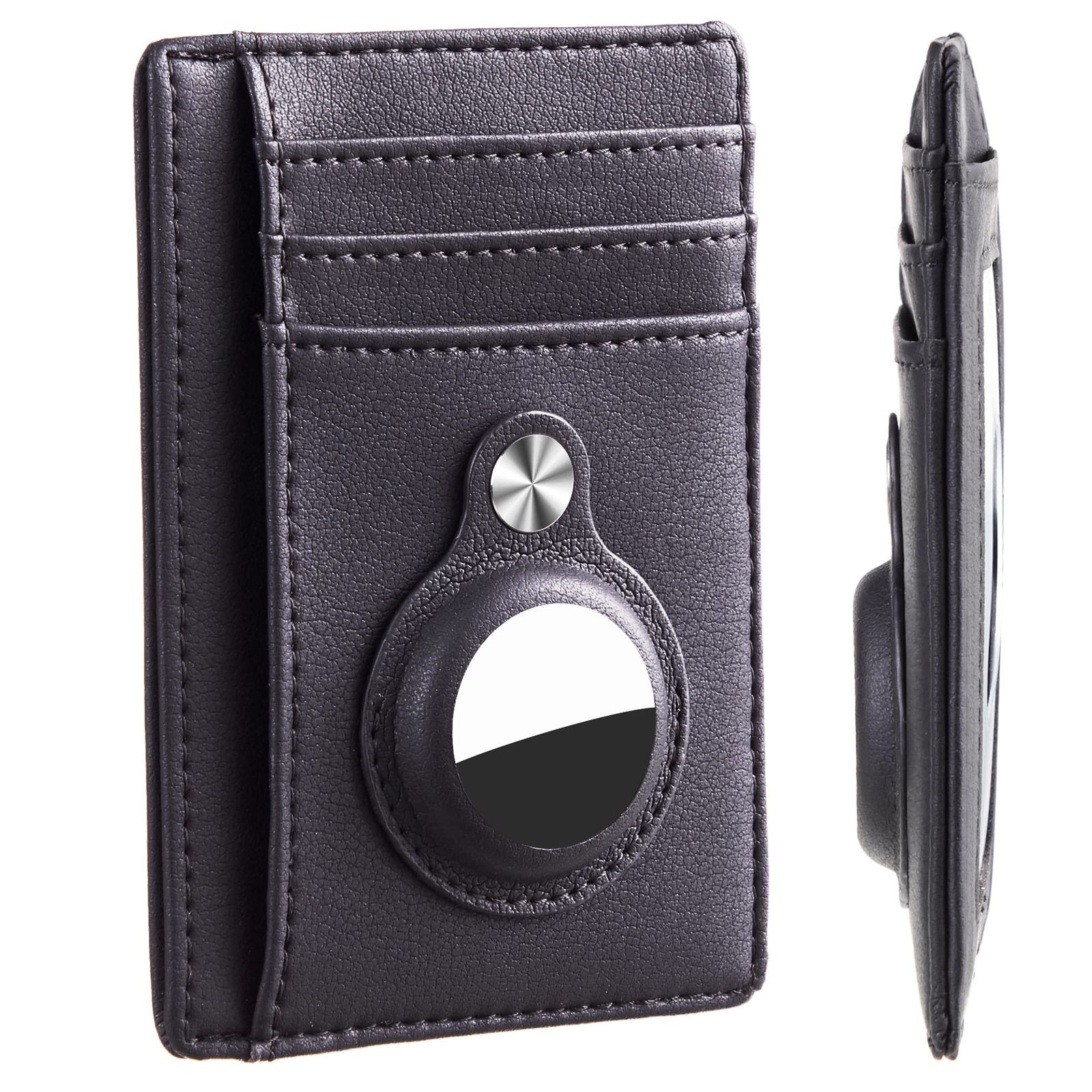 [Hawanik] Air Tag 財布 カードケース ボタン式、メンズ財布 財布 メンズ [Black]