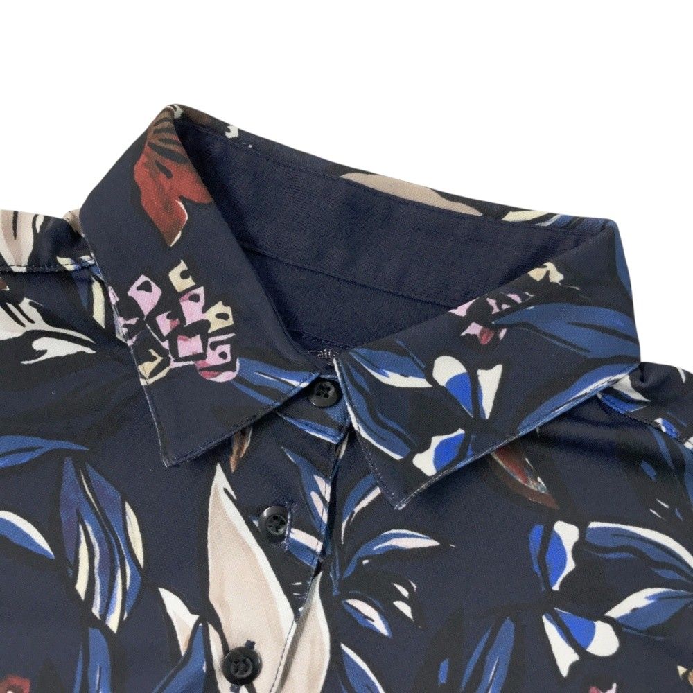 サイズ：M CALLAWAY キャロウェイ 半袖ポロ ワンピース ボタニカル柄