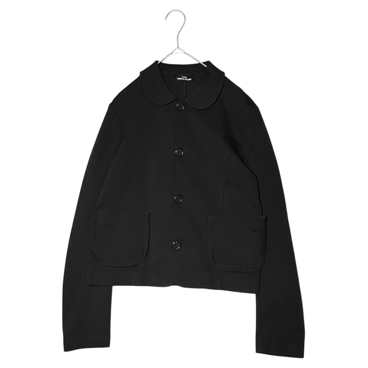 コムデギャルソン コムコム ポリ縮絨ショート丈ジャケット ブルゾン スパンコール コムデギャルソンCOMME des GARCONS二種ボタンショート丈