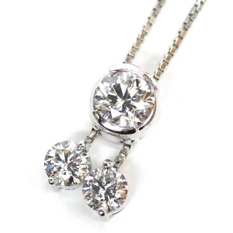 トリロジー TRILOGY ダイヤモンド ネックレス 1.138ct/0.535ct