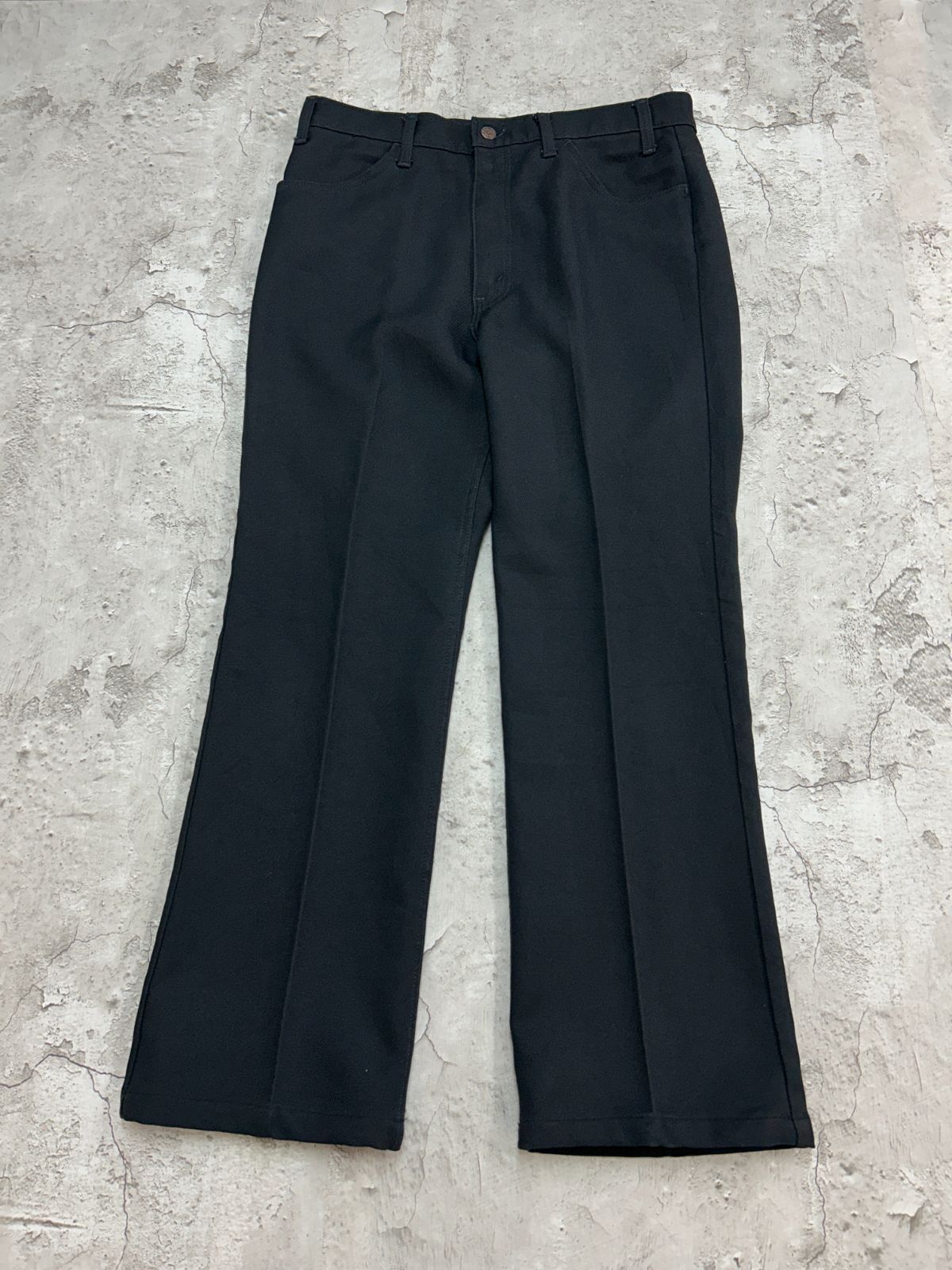 90 s Levi リーバイス 517 スタプレ ポリエステルパンツ SCOVILLジップ ボトムス ドレスジーンズ 古着 ブラック 黒色 W 36