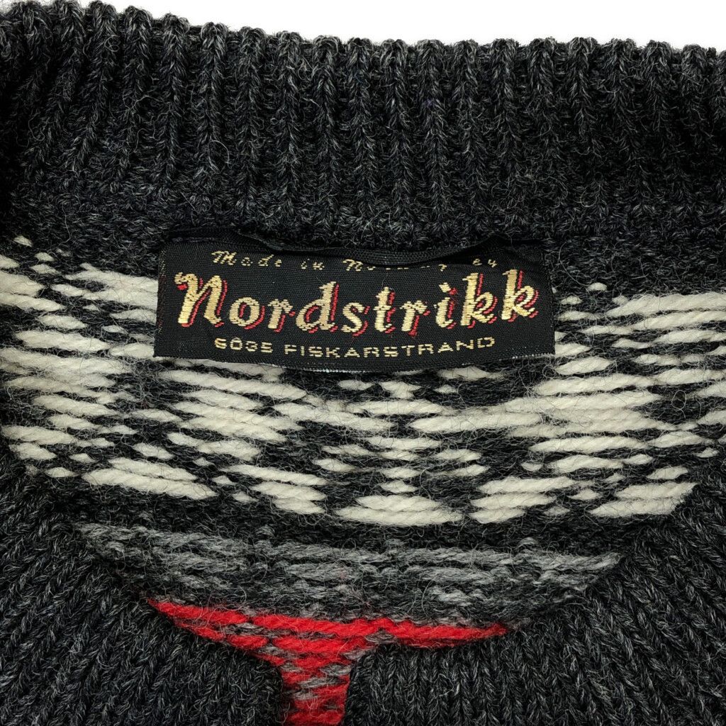 70年代 ノルウェー製 nordstrikk ノードストリック チロリアンニットセーター ネイビー(レディース 16)中古 古着 U3602 ノルウェー製 nordstrikk ノードストリック チロリアンニットセーター