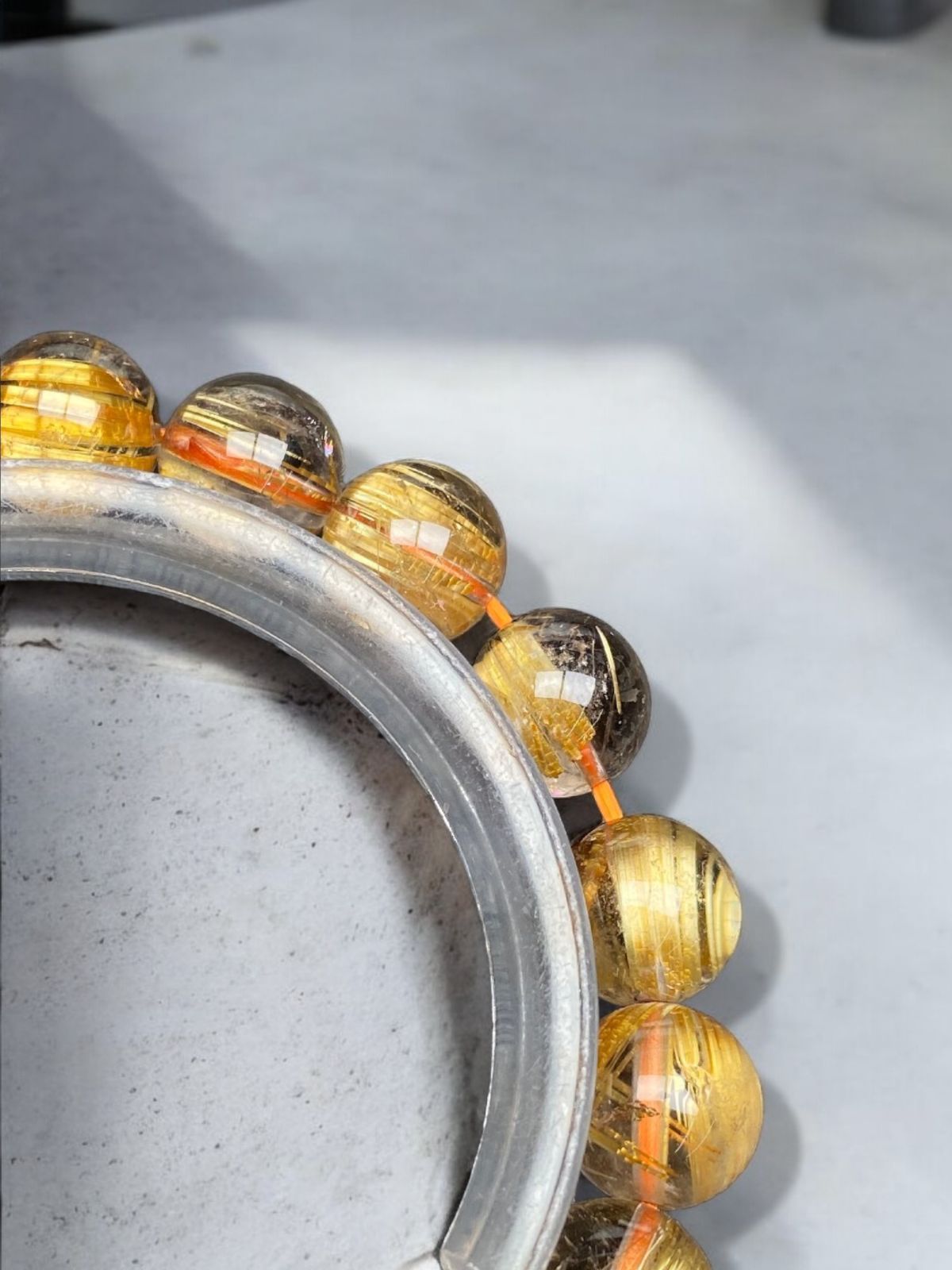 太陽タイチンルチルブレスレット 10.5㍉玉 最高品質]太陽放射