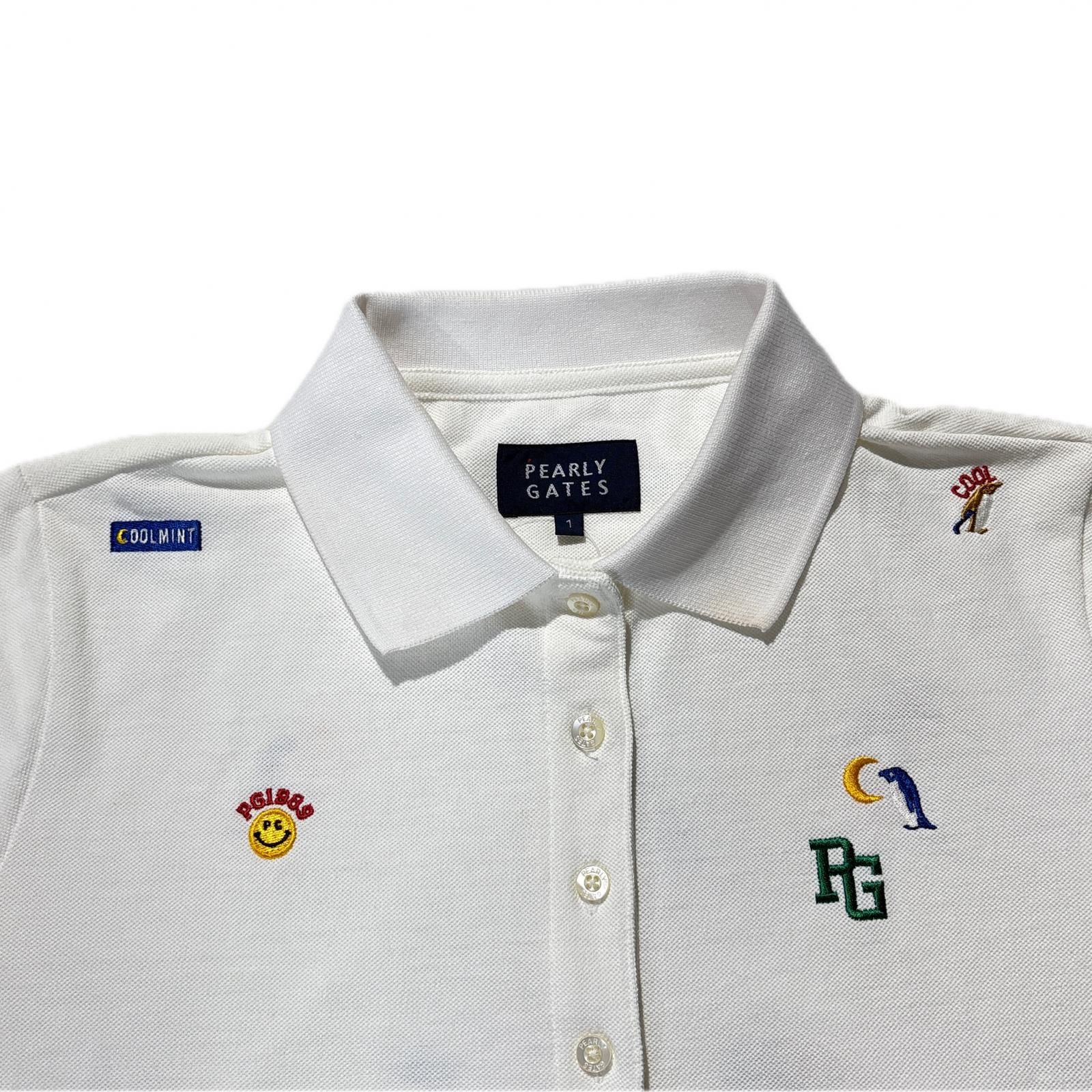 新品 【サイズ1(М)】【ホワイト】パーリーゲイツ 半袖ポロシャツ レディース レディース パーリーゲイツ PEARLY GATES 半袖ポロシャツ 1(M) 白