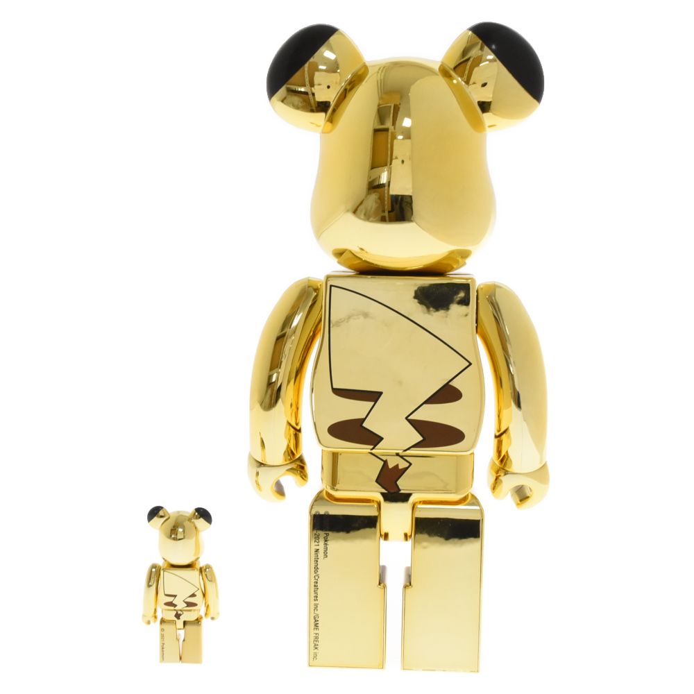MEDICOM TOY - ベアブリック:ピカチュウGOLD CHROME Ver. 400% &amp; 100% MEDICOM TOY - BE@RBRICK ピカチュウ GOLD CHROME Ver.100%400