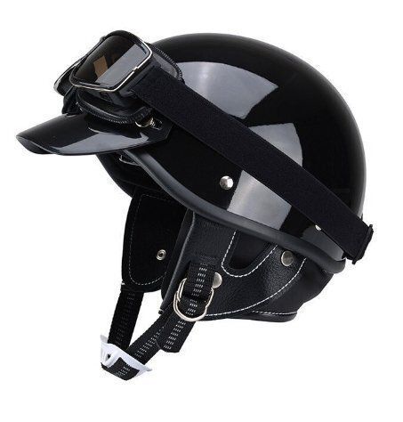 4色バイク レトロ ヘルメットハーレーヴィンテージ メンズレディースハーフヘルメット軽量モデル ジェットヘルメット マットブラック