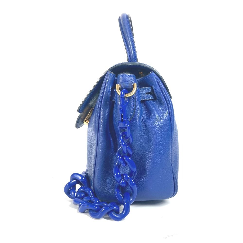 VERSACE ヴェルサーチ ハンドバッグ メデューサ ロゴ レザー ブルー