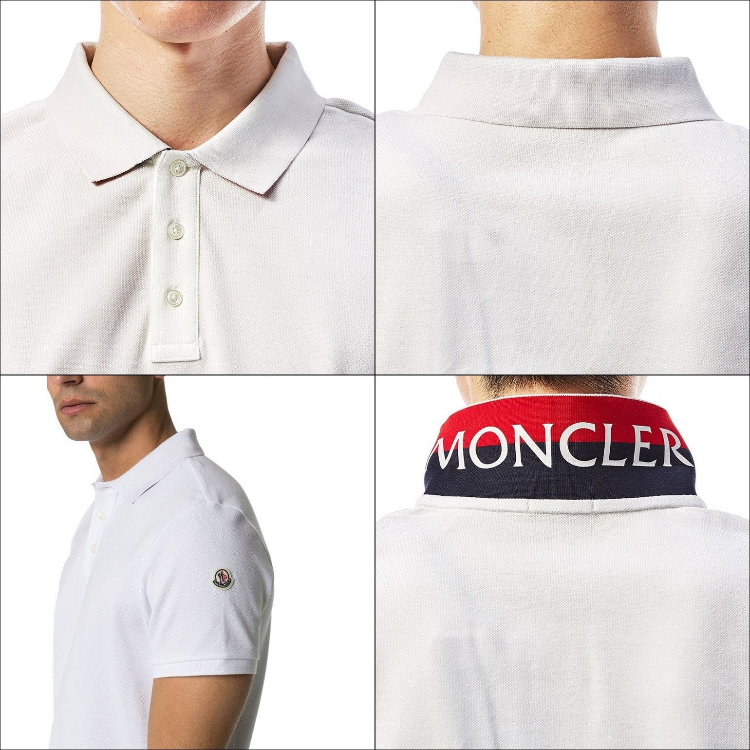 62 MONCLER モンクレー ル 8305150 84556 ホワイト 襟裏 ロゴ プリント