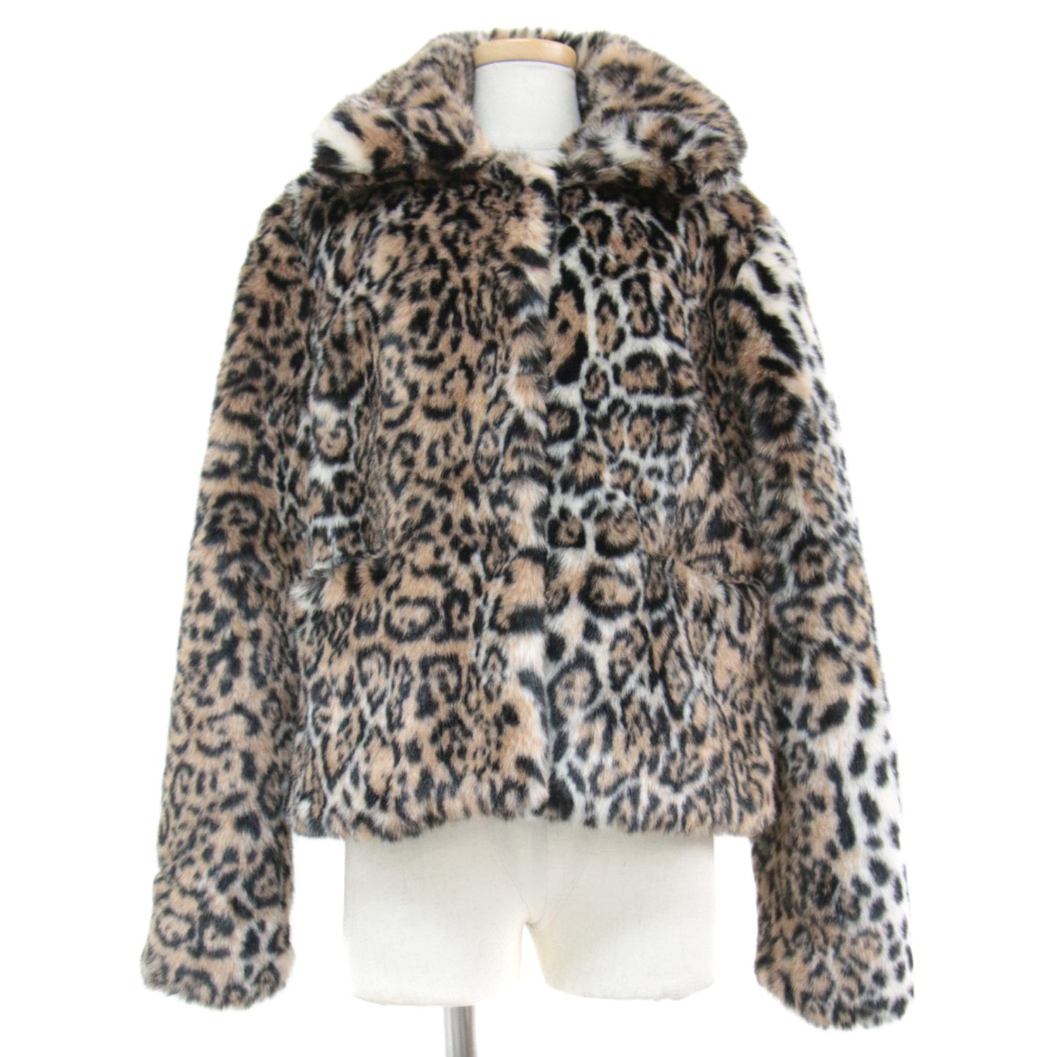 美品 ジャッキー ファーコート ベージュ 38(M) ヒョウ柄 フェイク