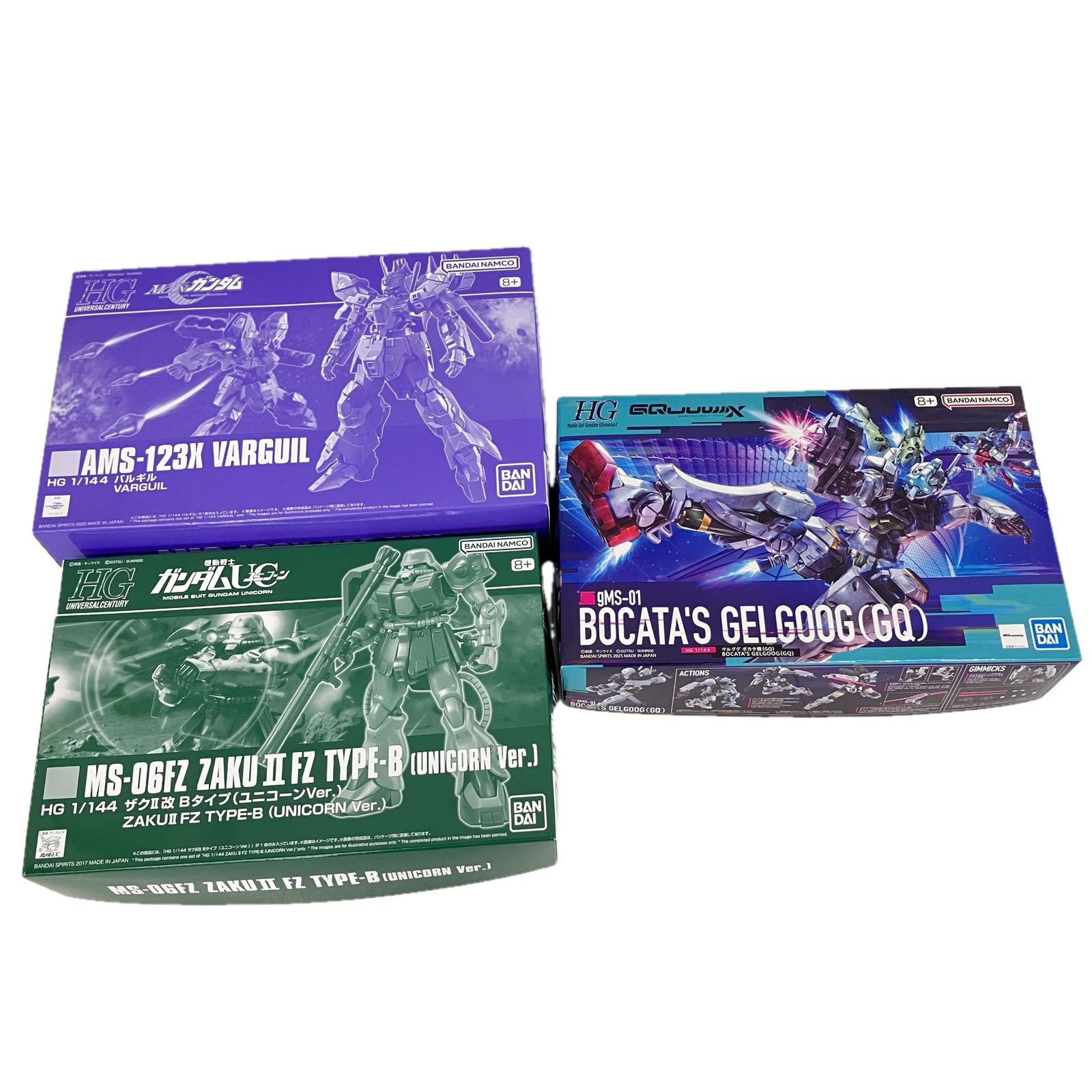 BANDAI 機動戦士ガンダムUC 1 144 HGUC MS-06FZ ザクII改 AMS-123X バルギル gMS-01 ゲルググ ボカタ機 3点 S10493244