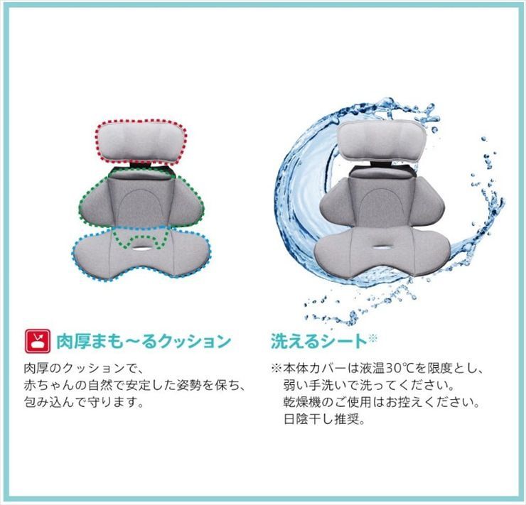 ISOFIXシートベルト両対応 新生児OK