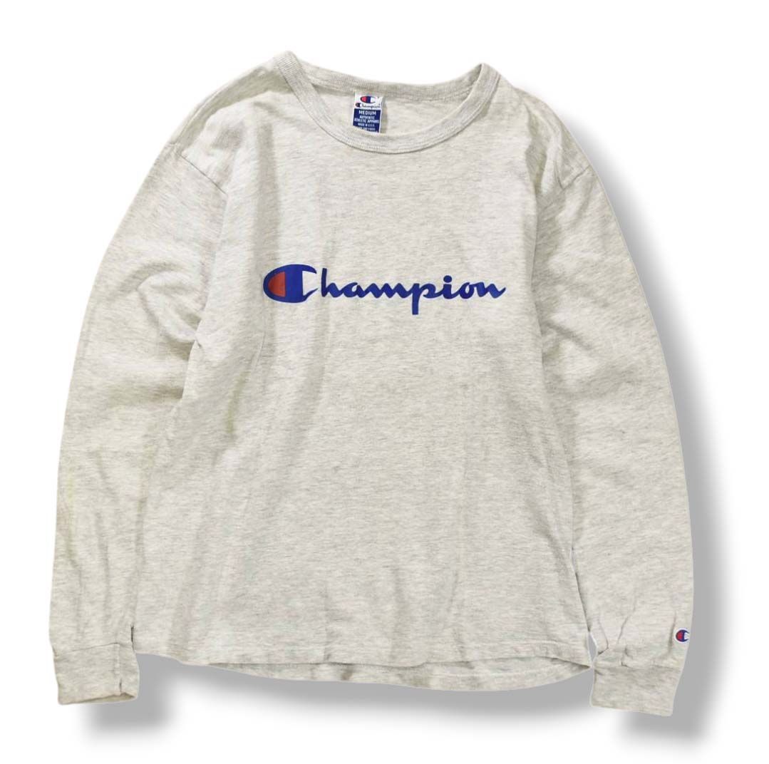90s Champion アメリカ製 Tシャツ カットソー 刺繍ロゴ USA製 90s USA製 Champion 3段 カレッジ プリント 半袖 T