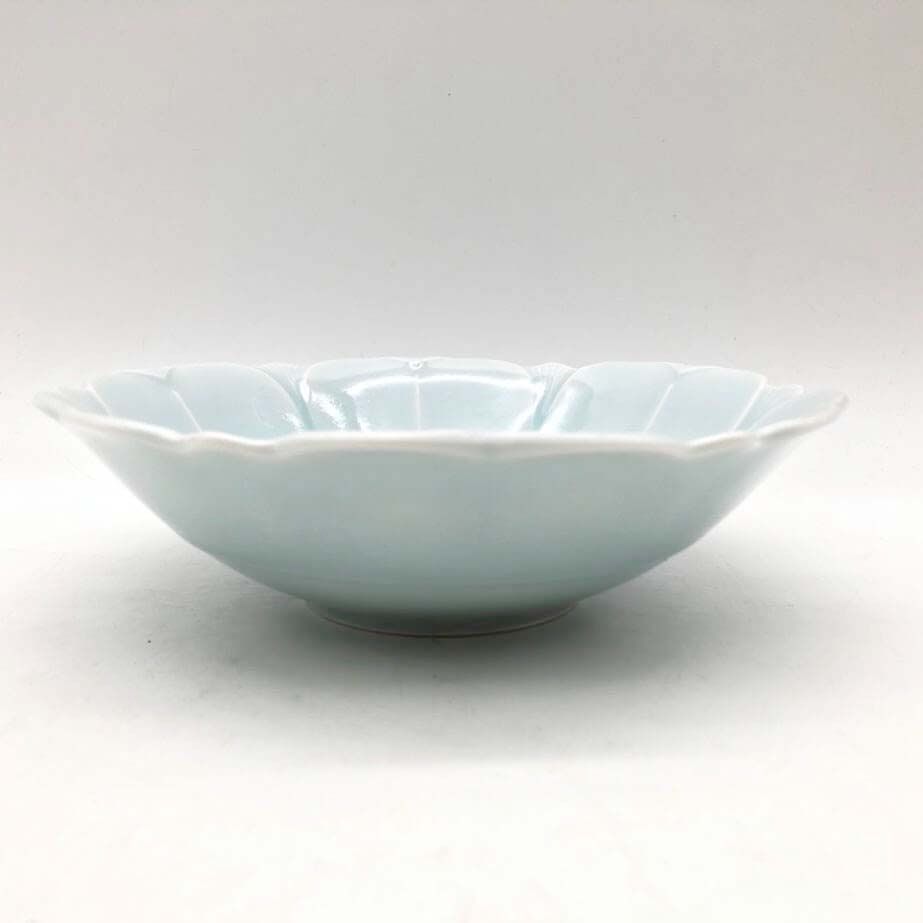 ss7903 快山窯 青白磁 兆花文六寸鉢 2個セット 共 ペールブルー 陶磁器 食器 水色 盛鉢 ボウル 深皿 和食器 兆花文六寸鉢 WWW_SMP1DAWEKUDUS_SCH_ID