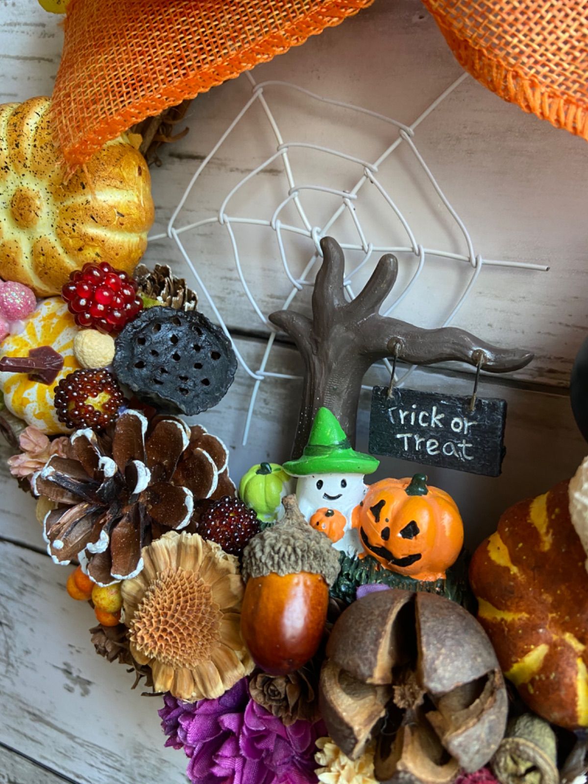 4-280ハロウィンリース フラワーリース ハロウィンアレンジ