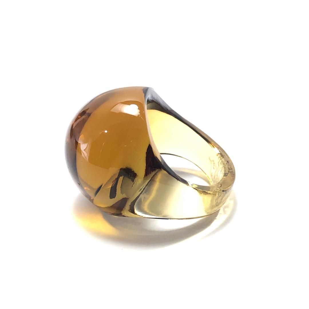 美品・箱付き】Lalique ラリック／カボション リング／14号／グラス