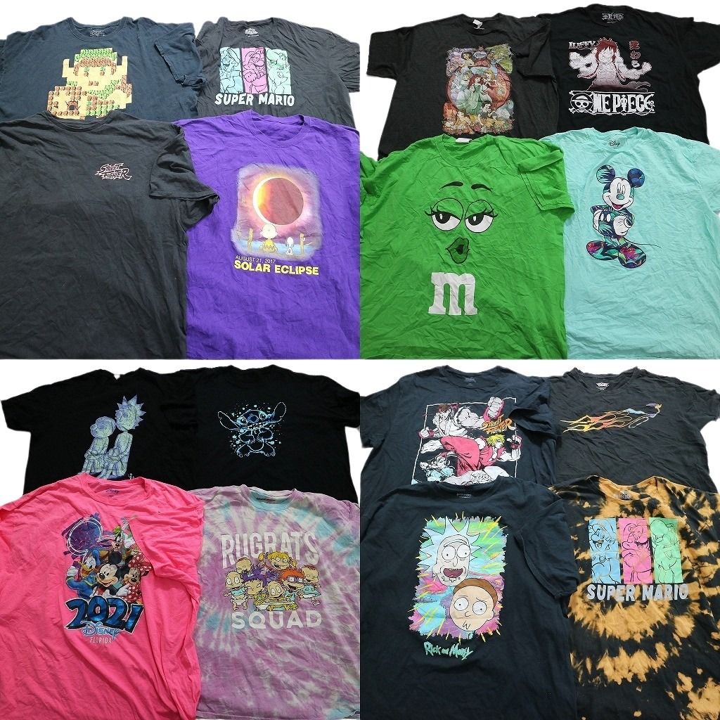 古着卸 まとめ売り キャラクター 半袖Tシャツ 16枚セット (メンズ M