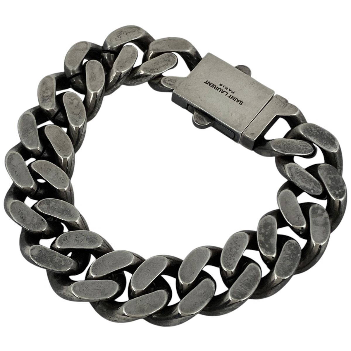 サンローラン SAINT LAURENT ロゴ チェーン ブレスレット シルバー  