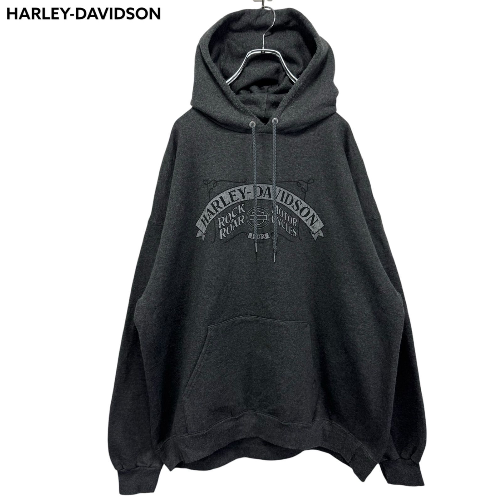 XL HARLEY-DAVIDSON Logo Print Pull Over Hoodie メキシコ製 ハーレーダビッドソン 両面プリント  プルオーバー パーカー フーディー トレーナー スウェット 古着 - メルカリ