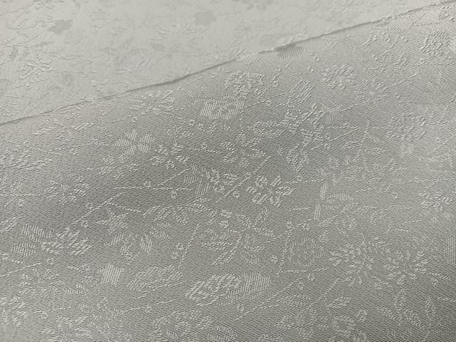 平和屋着物○上質な色無地 寿光織 継愛 草花地紋 蕎麦切