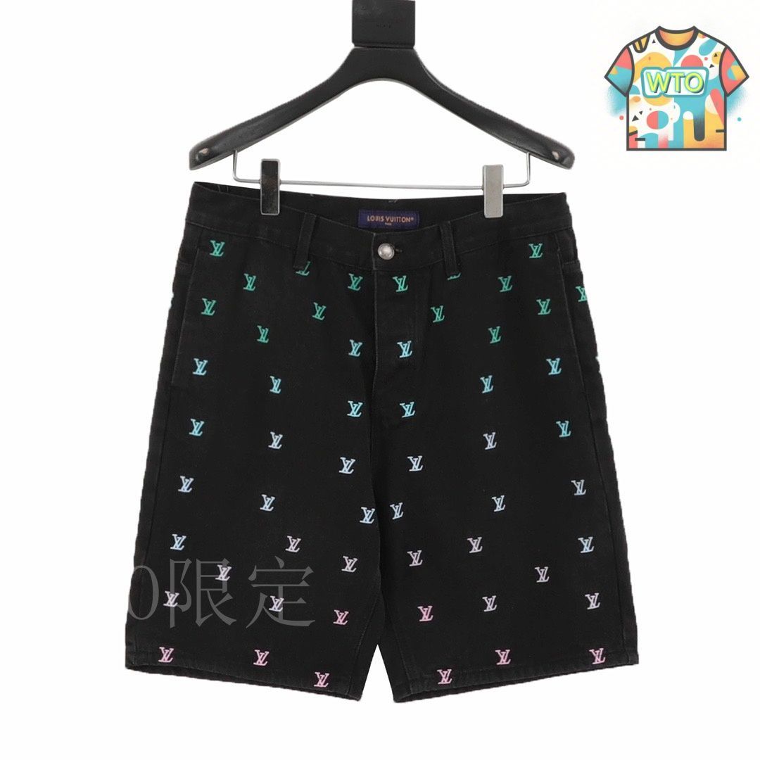 今日特価】LOUIS VUITTON 2025SS グラデーション刺繍デニムショート