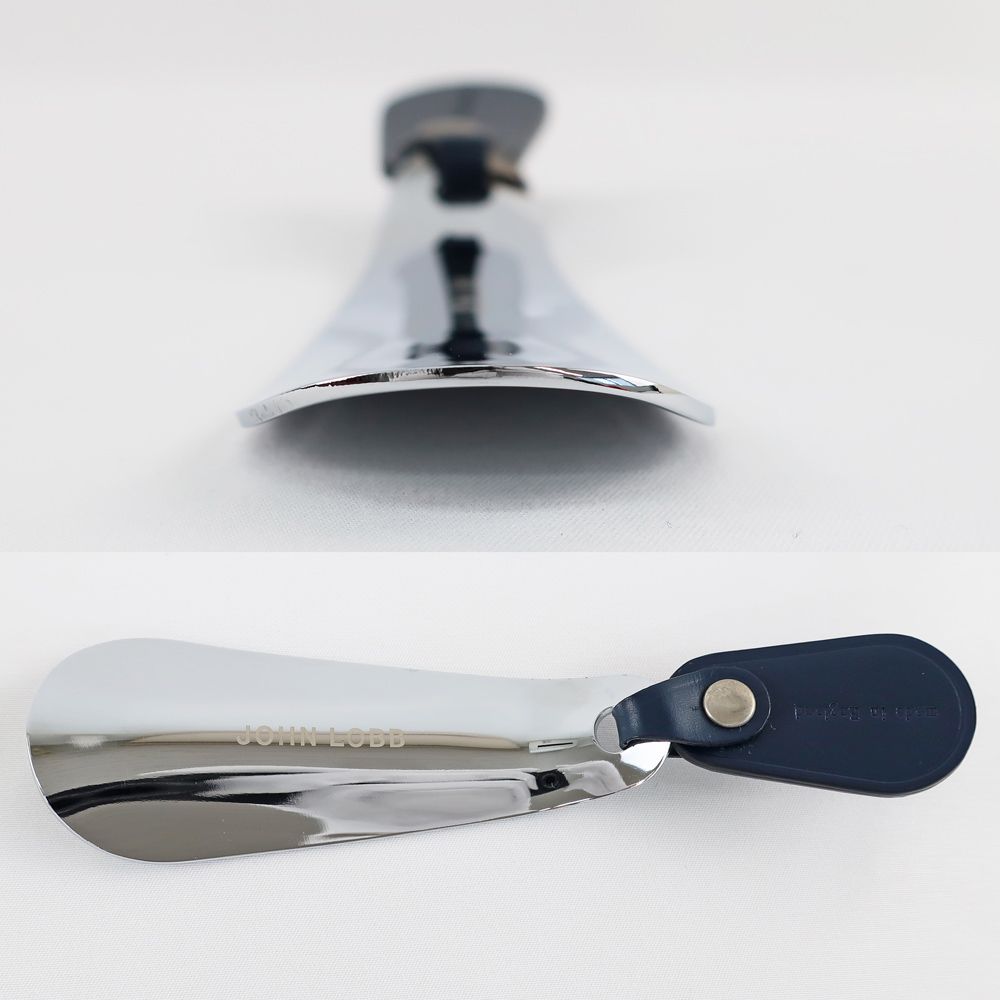 【2025新型】【天白】【JOHN LOBB】ジョンロブ 靴ベラ Travel shoehorn トラベルシューホーン 靴べら ネイビー カーフレザー シューケア 小物 その他 靴用品【中古】 ヘビーデューティー