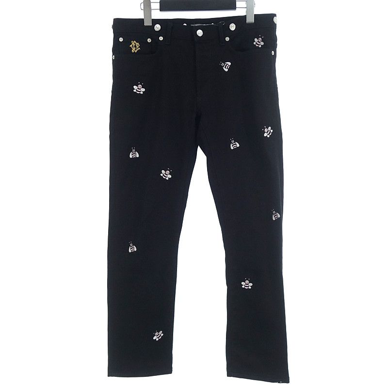 Dior homme ストレッチ　デニム　パンツ　32 ブラック　kaws 黒 ディオール/DIOR 19SS KAWS BEE刺繍デニムパンツ ブラック