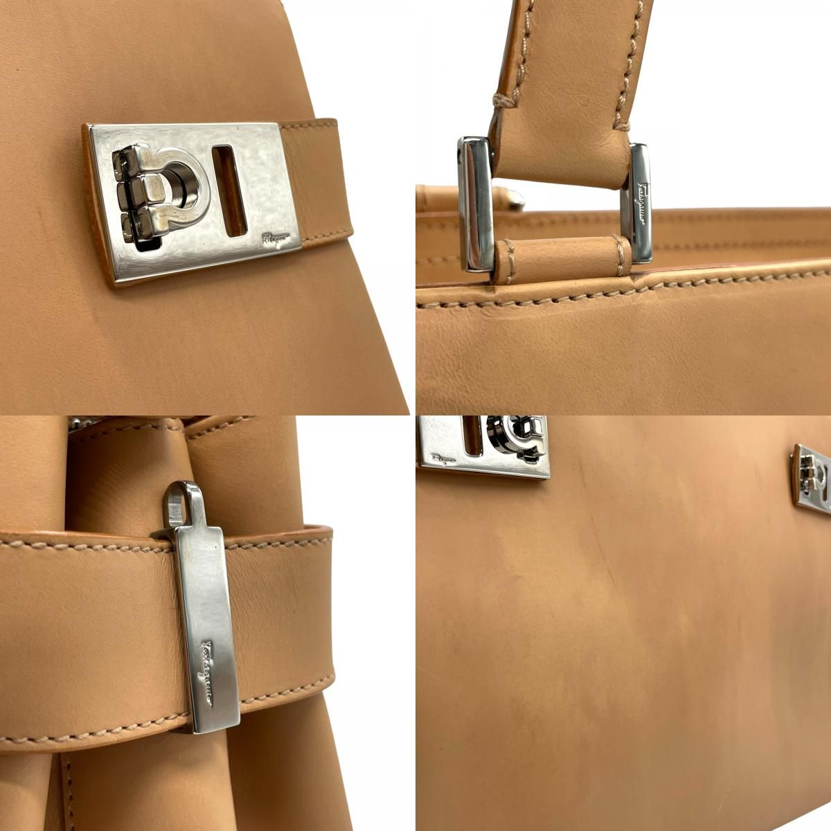 Salvatore Ferragamo フェラガモ ガンチーニ 2WAY ハンドバッグ トート 