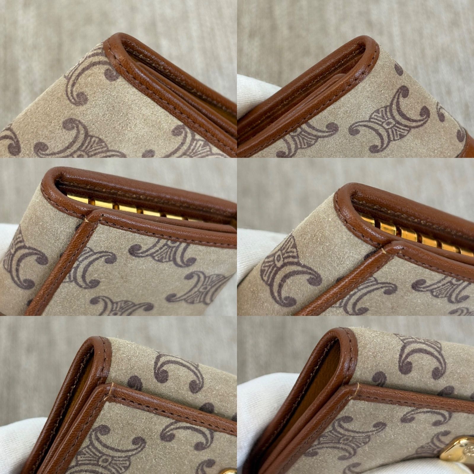 極美品 セリーヌ 馬車金具 トライアングルコインケース マカダム タッセル 美品 セリーヌ 馬車金具 トライアングルコインケース マカダム