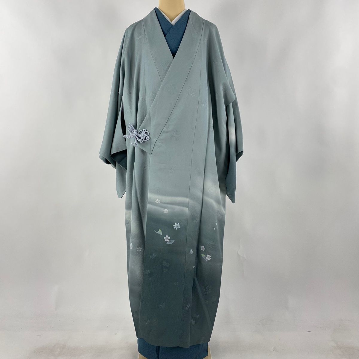 道中着 身丈127.5cm 裄丈68.5cm L 和装コート 着物衿衿 落款 桜 霞 