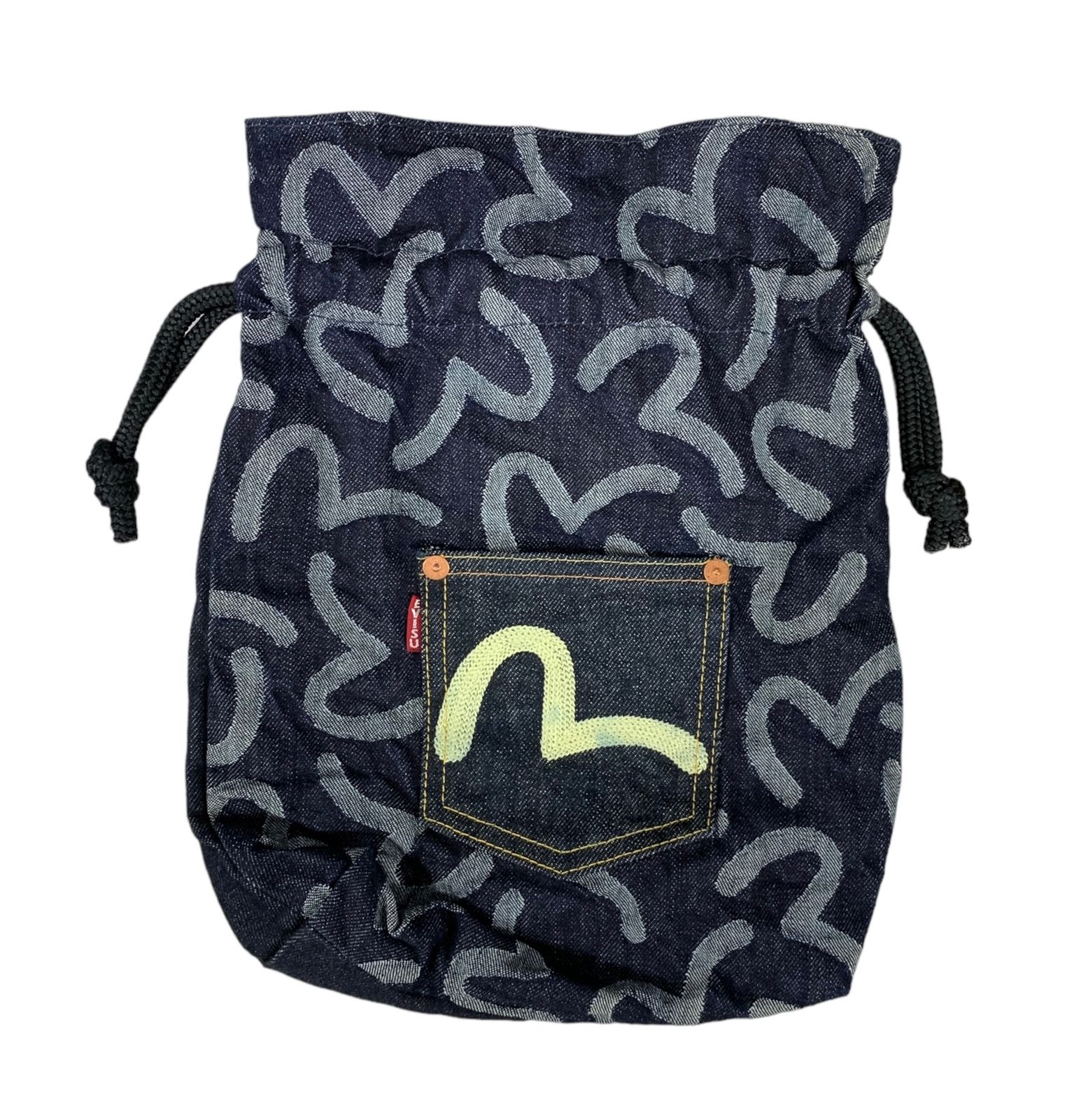 EVISU エヴィス デニムポーチ 巾着 バッグ EVISU (エヴィス) デニムポーチ デニム巾着 カモメ ポケット