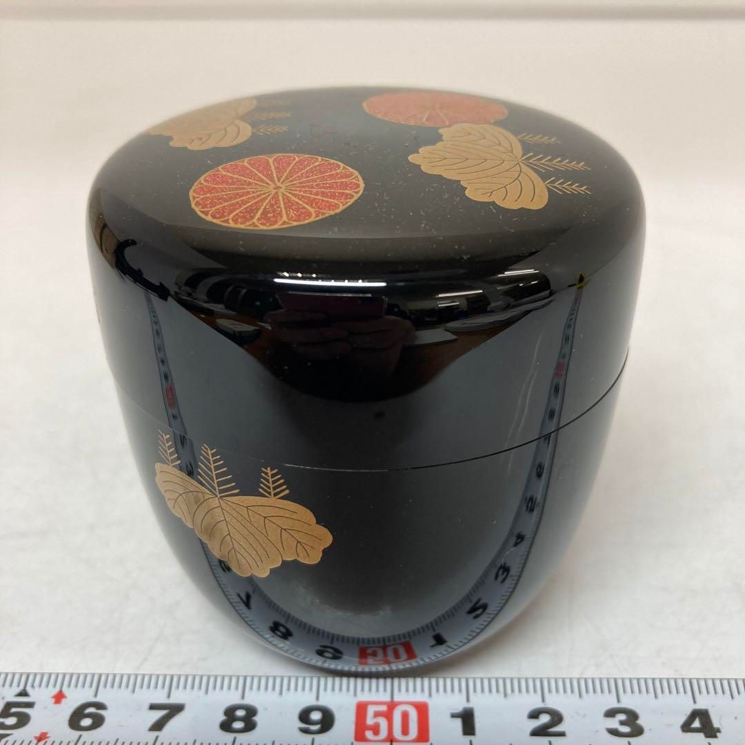 竹内幸斎 高台寺蒔絵中棗 共箱 高さ7cm 東H6-0112