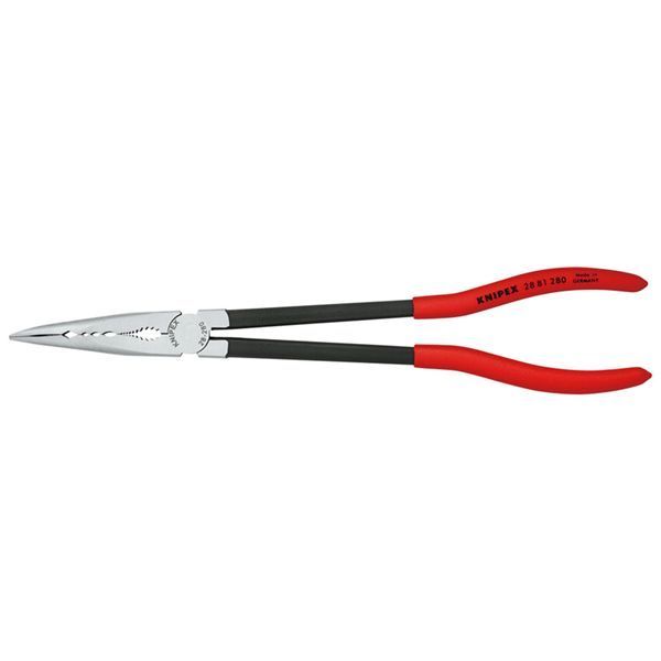 向上心のある KNIPEX クニペックス ロングリーチベントニードルノーズプライヤー プラスチックコーティング サイズ85×21×280mm パック入 2881-280SB