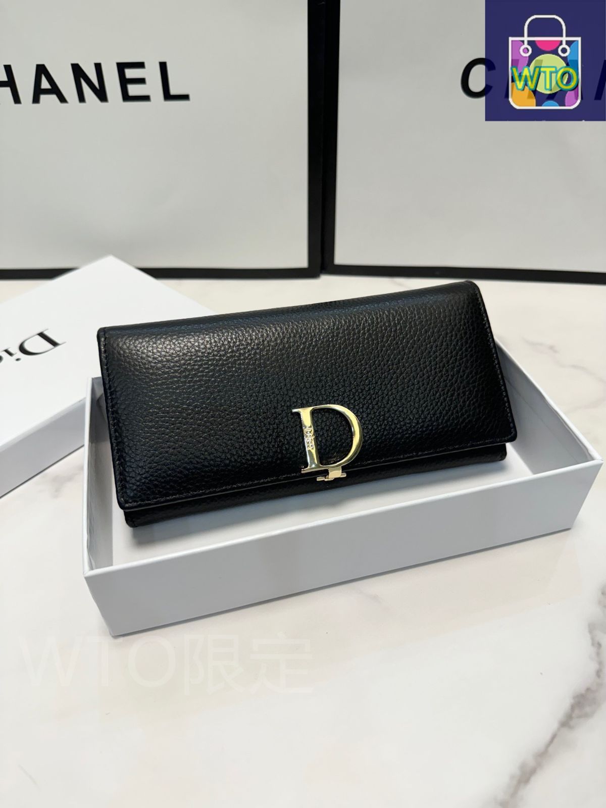 今日特価】Dior レディースウォレット, ブラック, 高級レザー