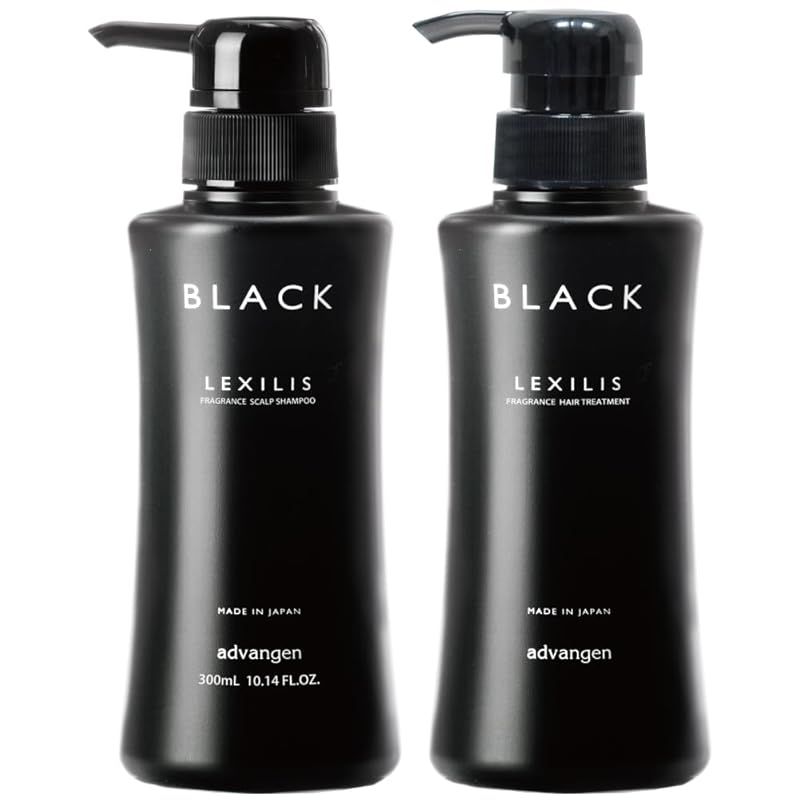 レキシリス ブラック フレグランス スカルプシャンプー (300ｍL) ＆ ヘアトリートメント (300g) セット (ヘアケア/頭皮ケア/匂いケア) ダメージ補修 ツヤ 1