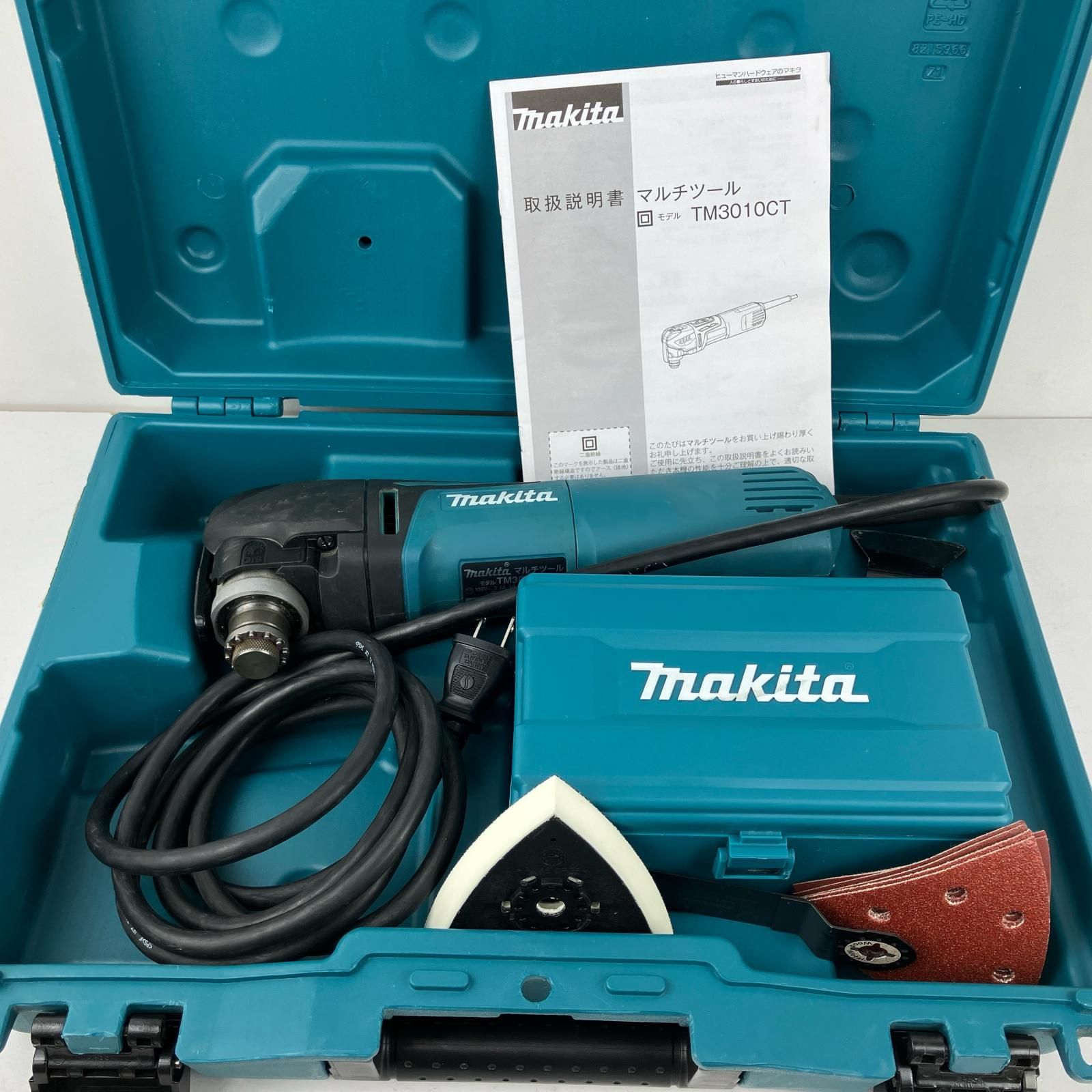 ЗЗMAKITA マキタ 100v マルチツール 替刃 取説 ケース付 TM3010CT ブルー