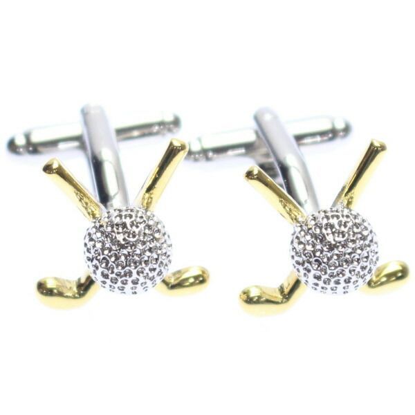 ゴルフクラブu0026ディンプルボール カフス カフリンクス カフスボタン ユニーク おもしろ 面白 面白い スポーツ ゲーム スーツアクセサリー専門店 誕生日 プレゼント プチギフト おしゃれ 