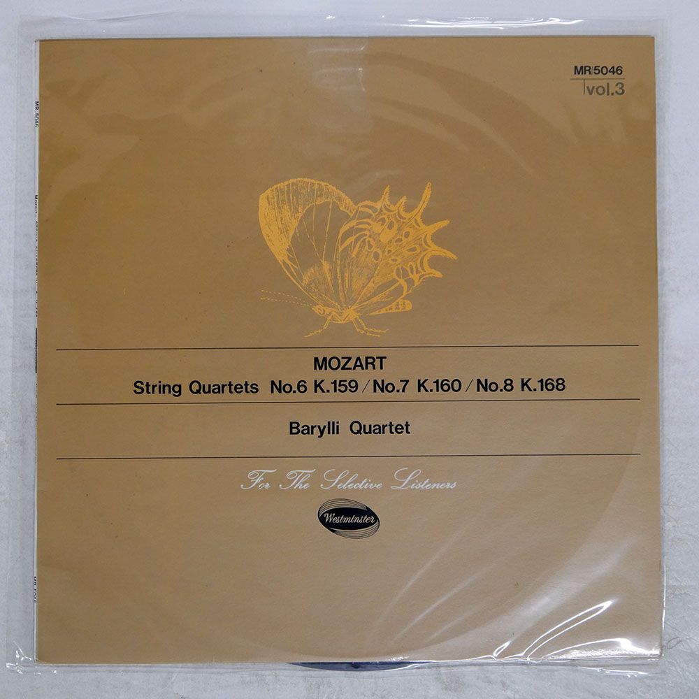 ペラ 国内盤 BARYLLI QUARTET/モーツァルト減額四重奏曲ー全集