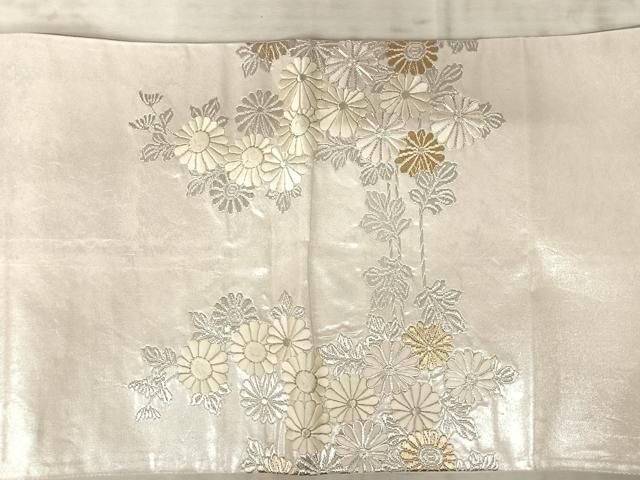 平和屋着物◎六通柄袋帯 唐織 刺繍 草花文 金銀糸 正絹 逸品