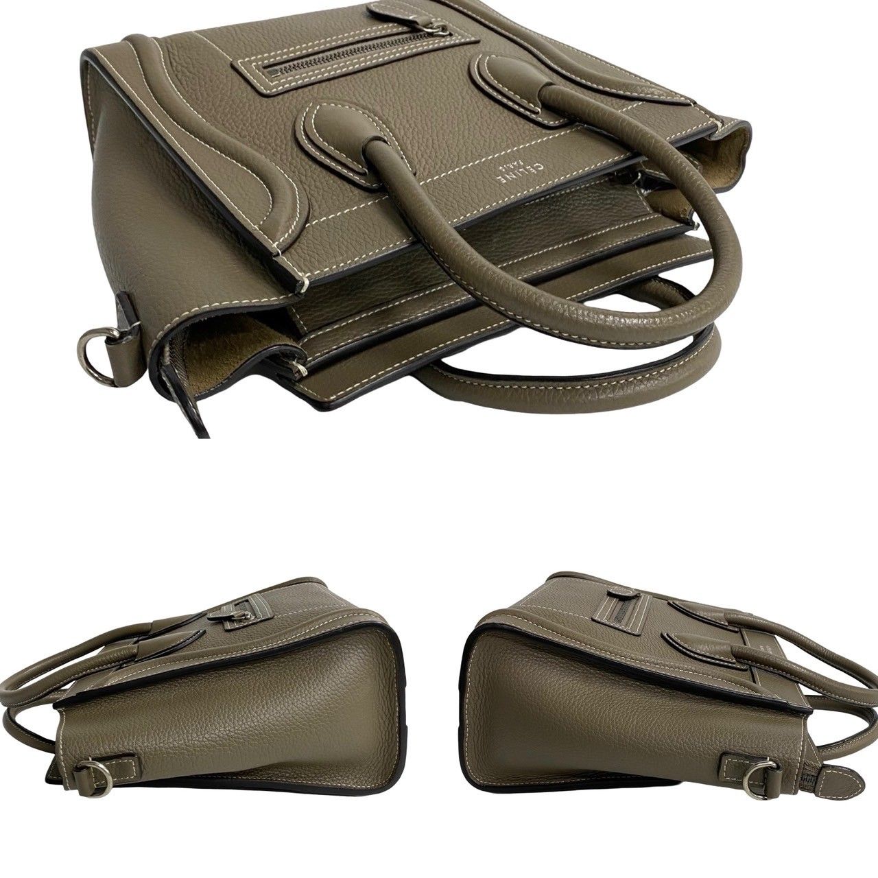 極 美品 袋付き CELINE セリーヌ ラゲージ ナノ ショッパー レザー 本 
