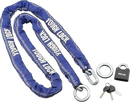 【在庫処分】ヤマハ(YAMAHA) バイクロック TOUGH LOCK(タフロック) YL-01 チェーン+パッドロック 2.5m ブルー Q5K-YSK-107-T01