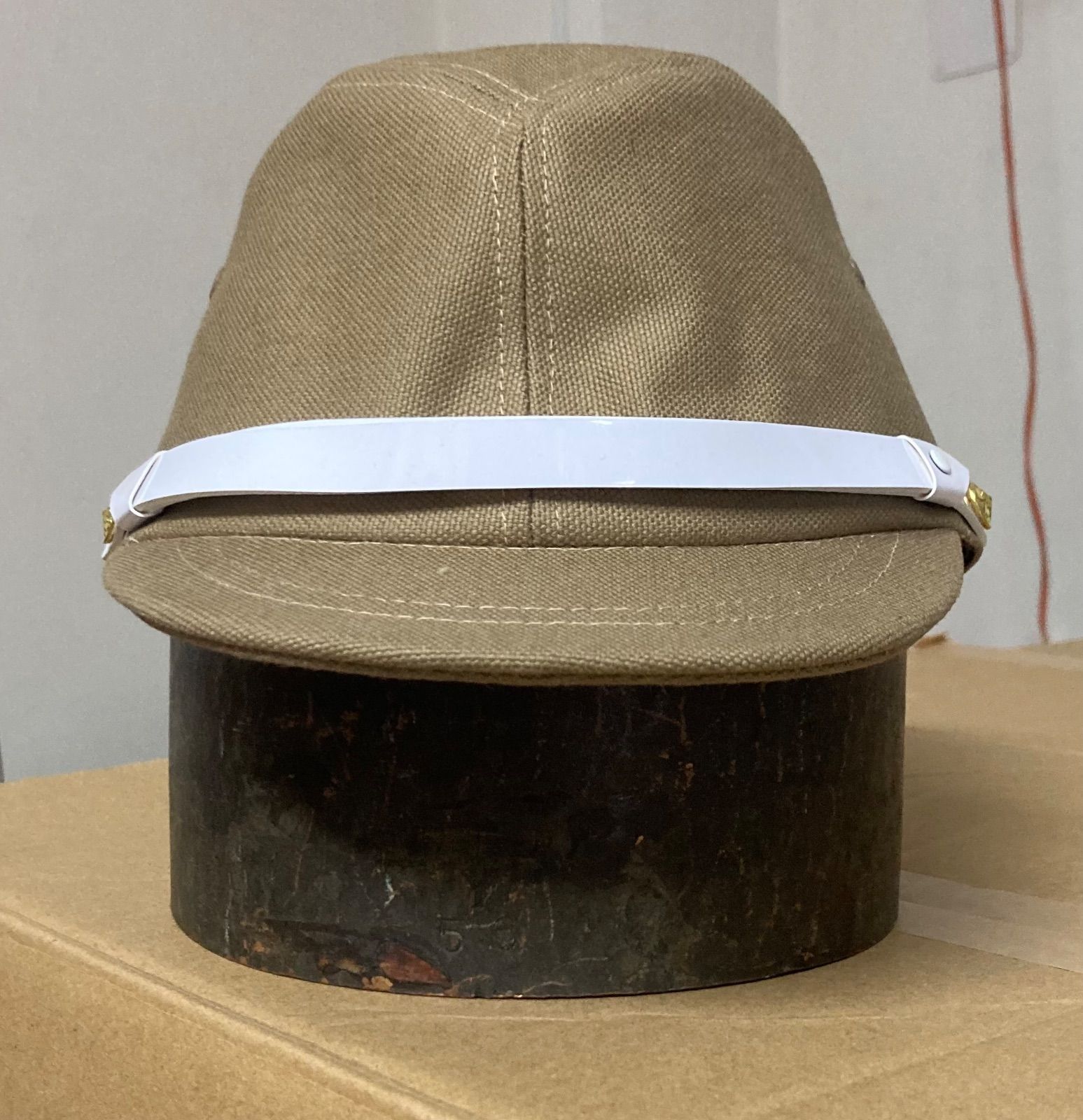 複製　日本軍 戦闘帽/略帽 初期カーキ　大號相当　Vショー外園組製 略帽 日本軍 複製 戦闘帽 大號相当 ☆ 絶版 未使用 Vショー外園組製