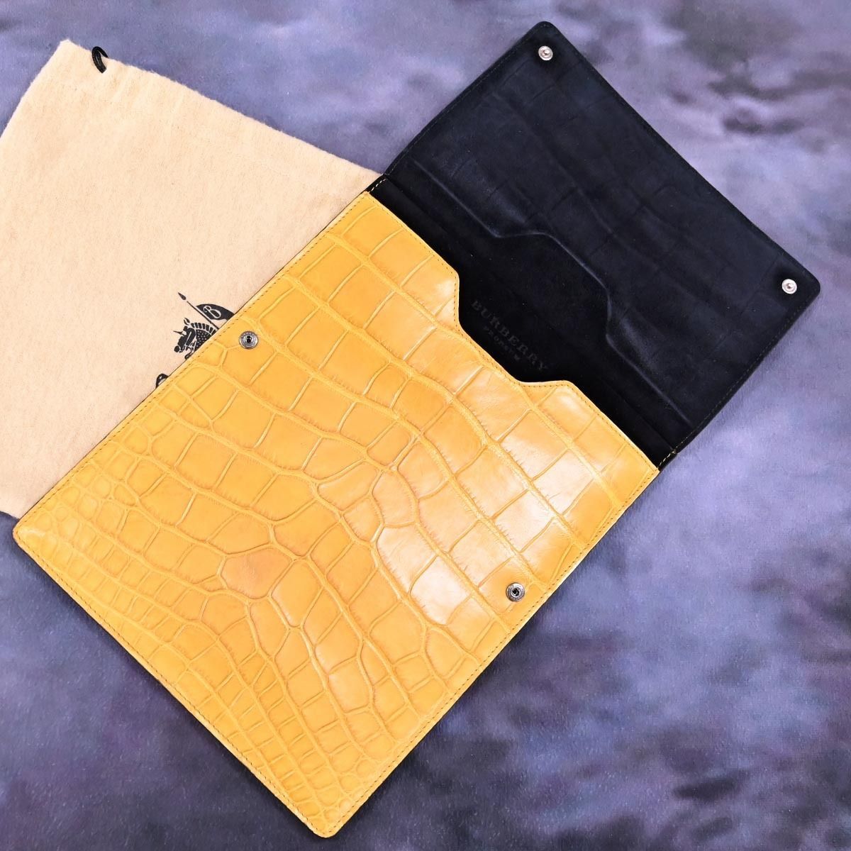 本物 新品 バーバリー プローサム 定価462,000円 マットクロコダイル  
