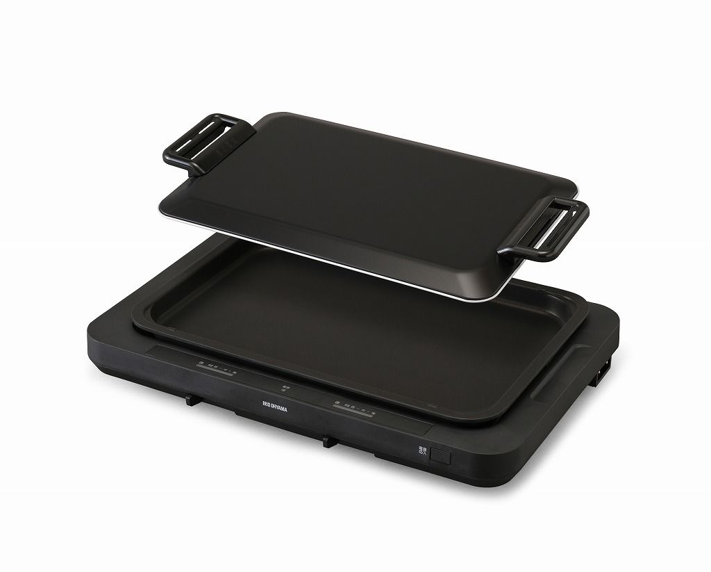 アイリスオーヤマ 左右温調ホットプレート1枚 ブラック WHP-021-B IRIS OHYAMA