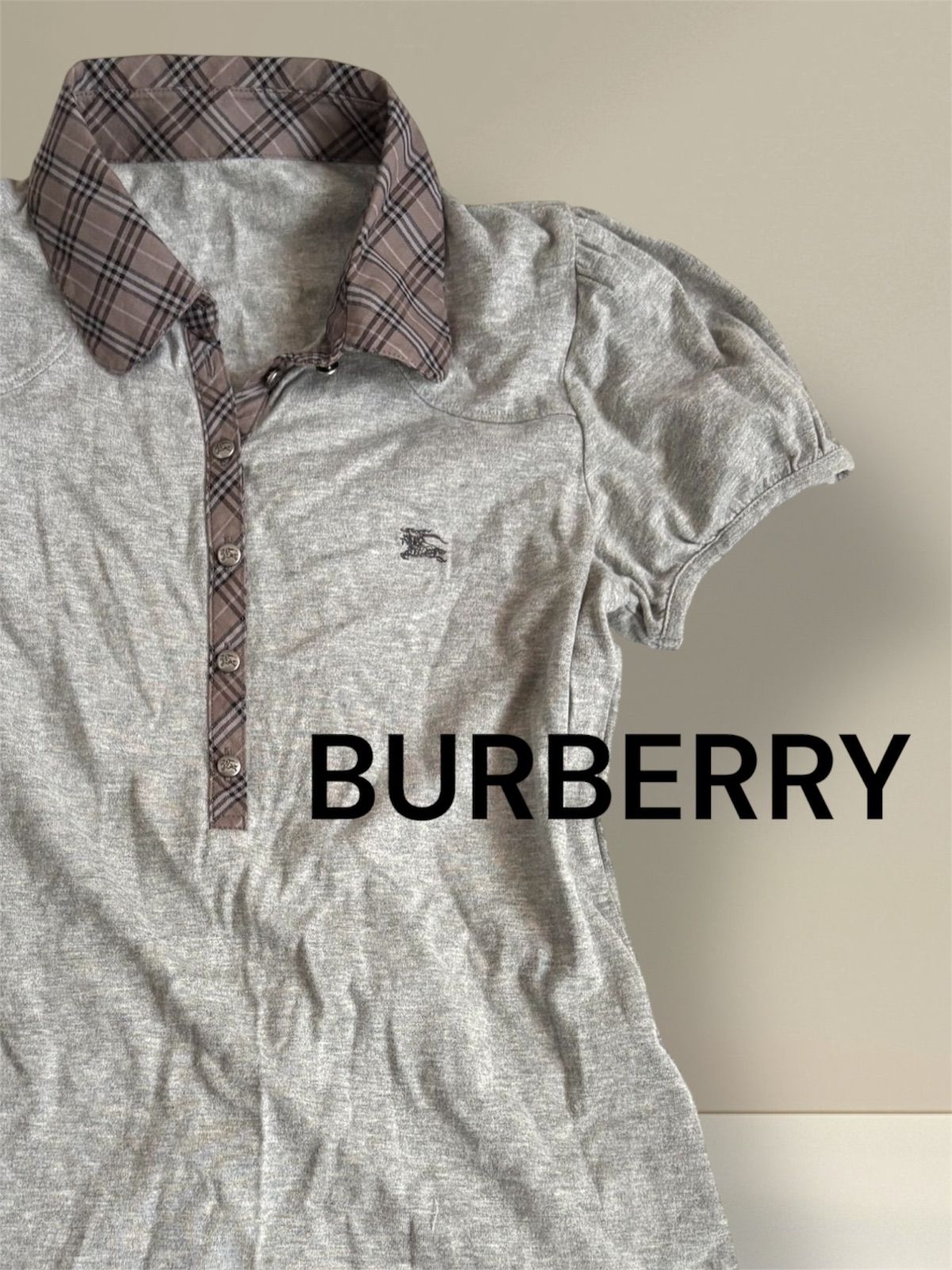 BURBERRY 半袖ポロシャツ バーバリー BLUELABEL ロゴ刺繍 サイズ