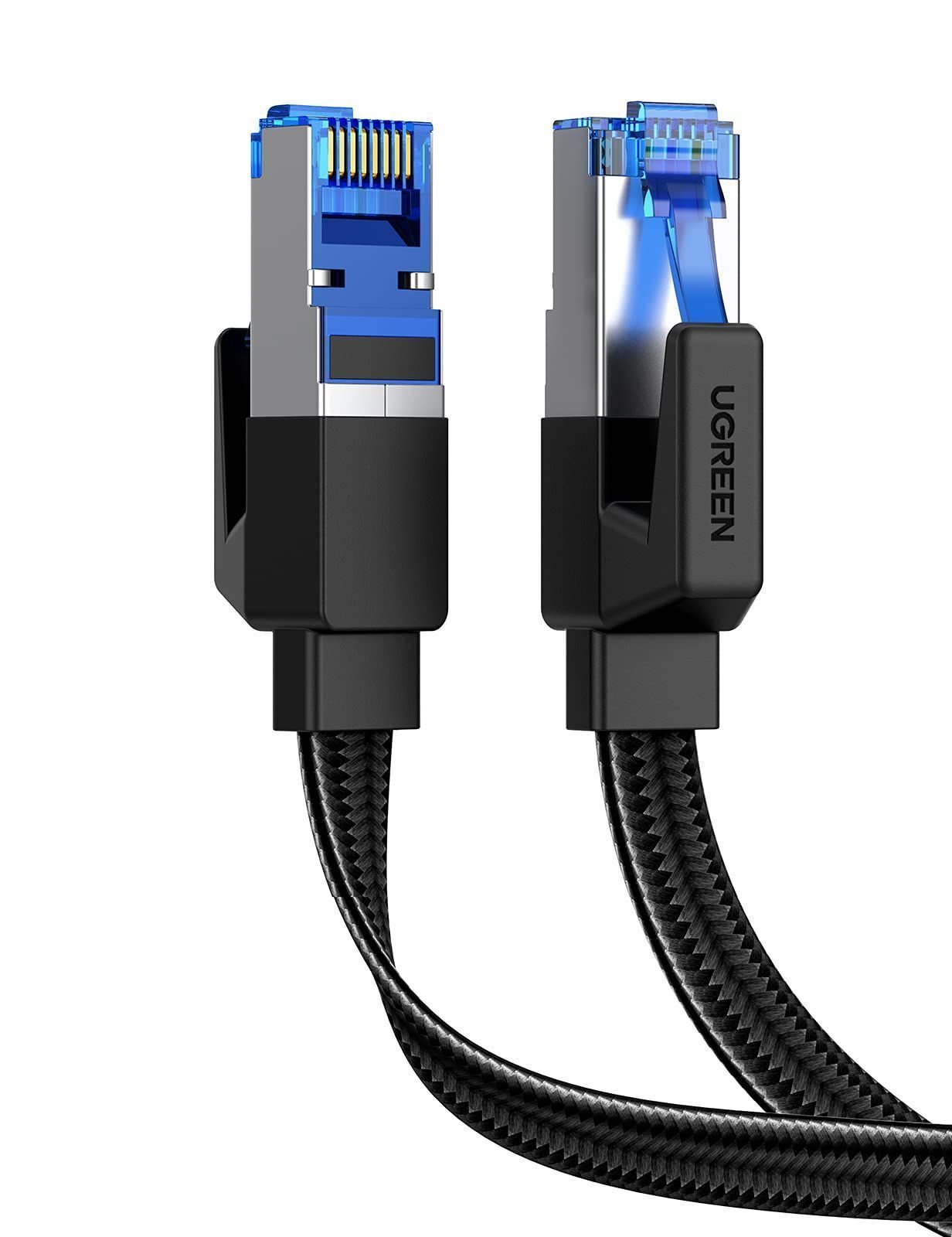 UGREEN LANケーブル CAT8 10M RJ45 メッシュ素材 ギガビット40Gbps/2000MHz CAT8準拠 イーサネットケーブル 爪折れ防止 シールド モデム ルータ PS3 PS4 Xbox等に対応
